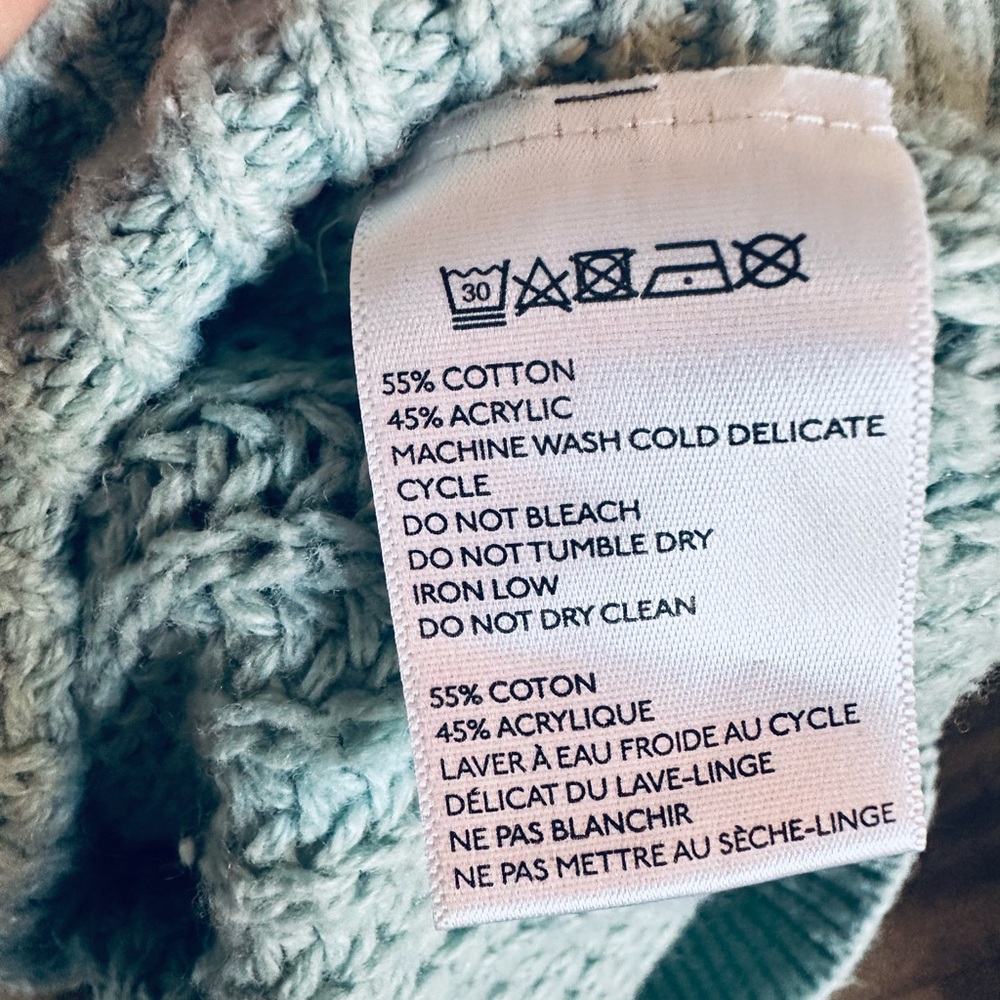 Kimchi Blue Sweater Small Blue Chunky Knit Turtleneck‎ Cropped Pullover - Picture 4 of 4